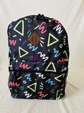 NWOT! Lightweight Backpack with Colorful Geometric Pattern and Bottle Pockets